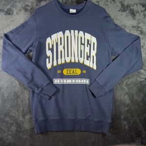 Mens Large AS Colour Sweatshirt Blue Excellent Stronger First Edition Graphic